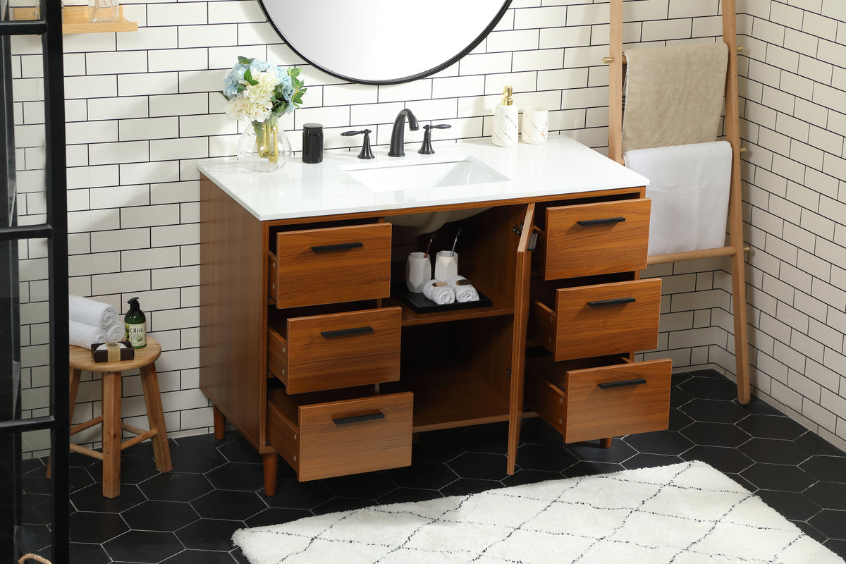 48 inch bathroom vanity in Teak