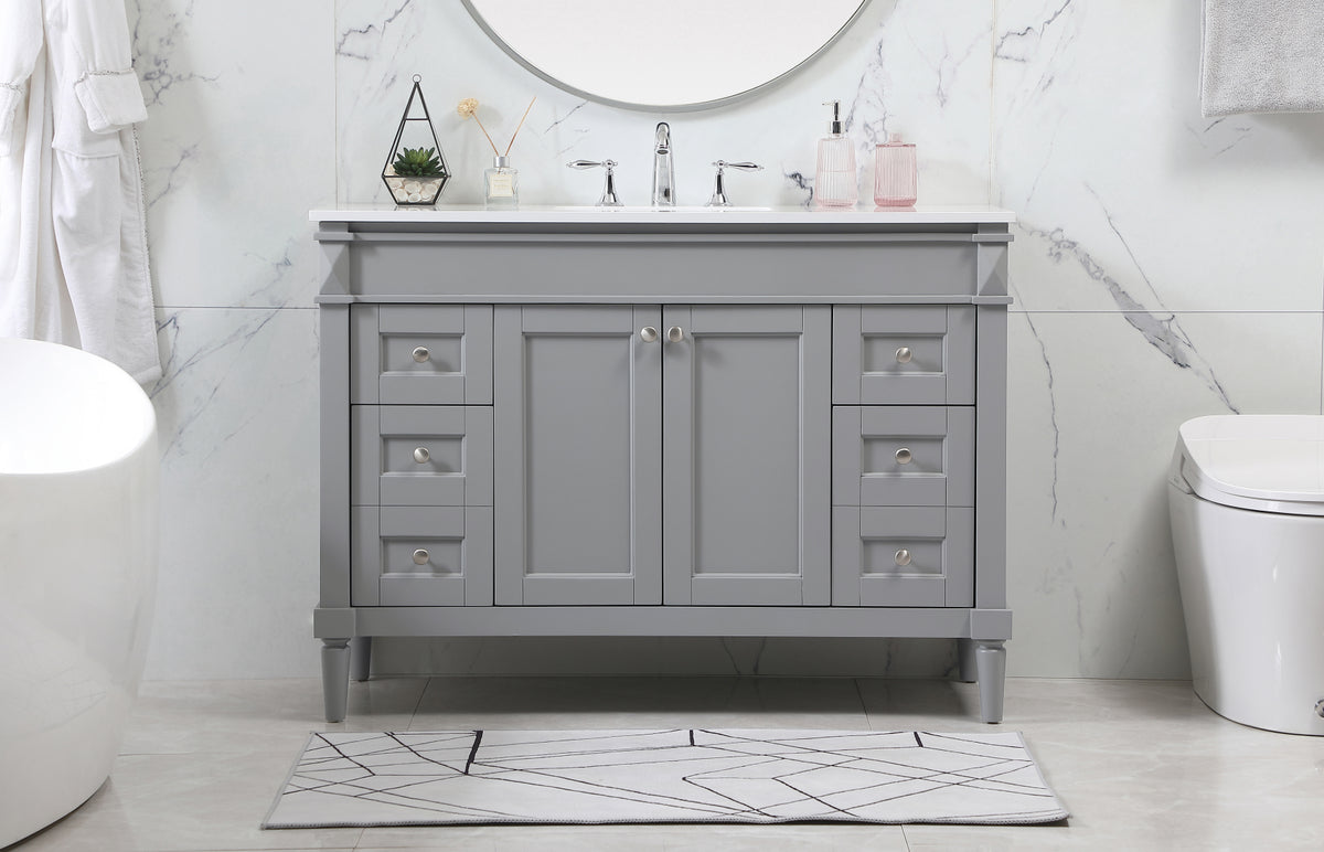 48 inch Single bathroom vanity in grey