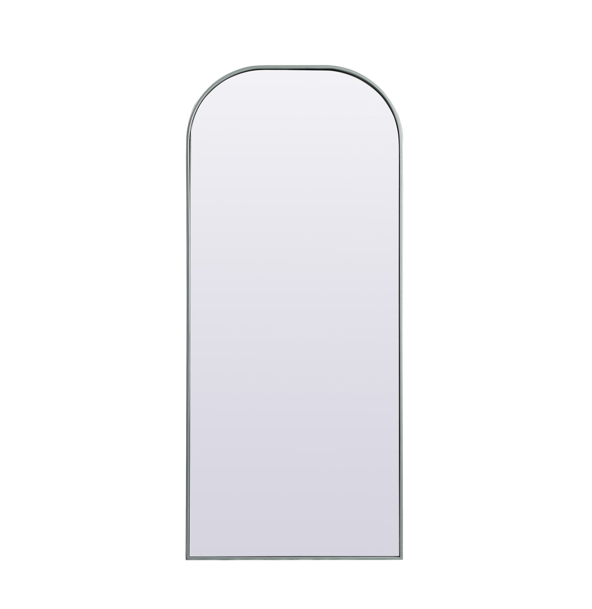 Metal Frame Arch Full Length Mirror 28x66 Inch in Silver