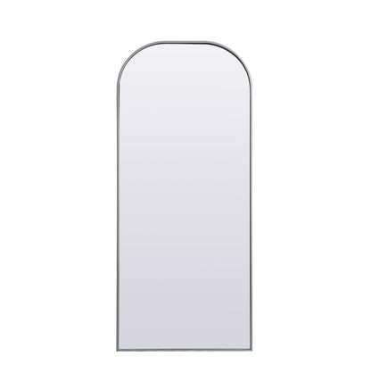 Metal Frame Arch Full Length Mirror 28x66 Inch in Silver