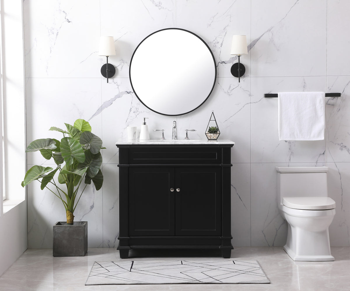 36 inch Single bathroom vanity set in black