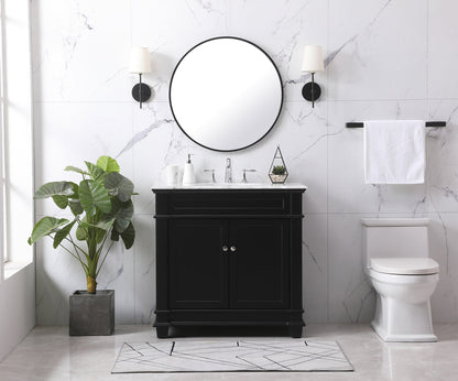 36 inch Single bathroom vanity set in black