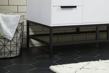 48 inch Single bathroom vanity in white with backsplash