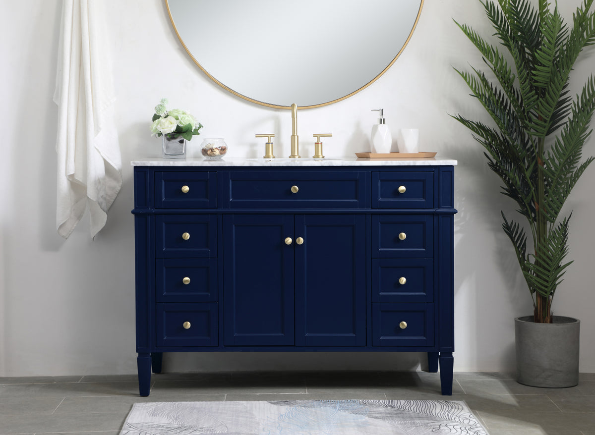 48 inch Single bathroom vanity in blue