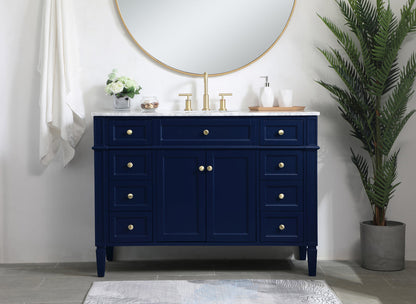 48 inch Single bathroom vanity in blue