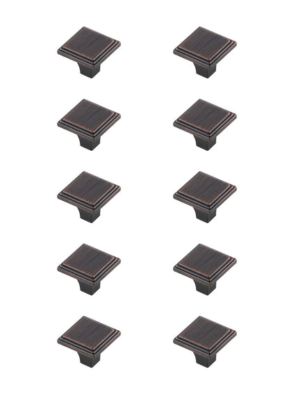 Wilow 1" Oil-rubbed Bronze Square Knob Multipack (Set of 10)