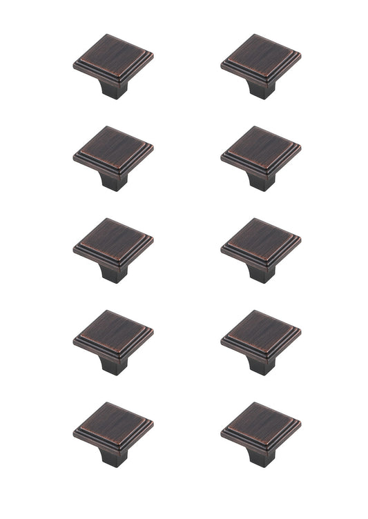 Wilow 1" Oil-rubbed Bronze Square Knob Multipack (Set of 10)