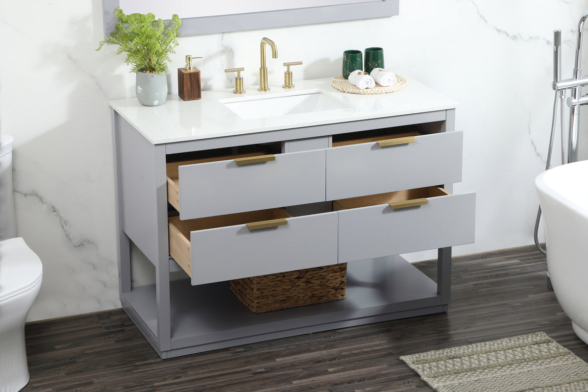 48 inch Single bathroom vanity in grey