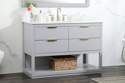 48 inch Single bathroom vanity in grey with backsplash