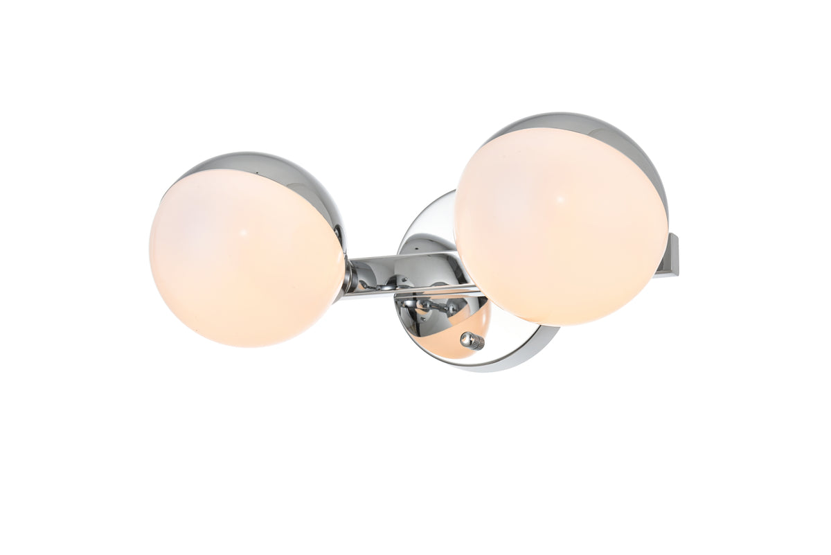 Majesty 2 light Chrome and frosted white Bath Sconce