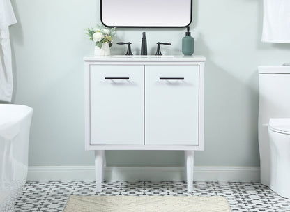 30 inch Single bathroom vanity in white