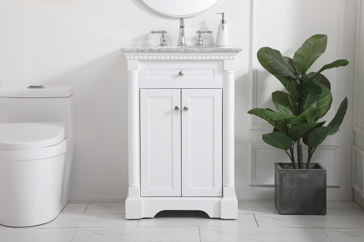 24 inch Single bathroom vanity in  White
