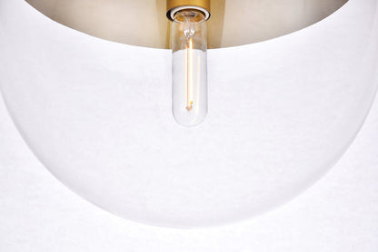 Eclipse 1 Light Brass Pendant With Clear Glass