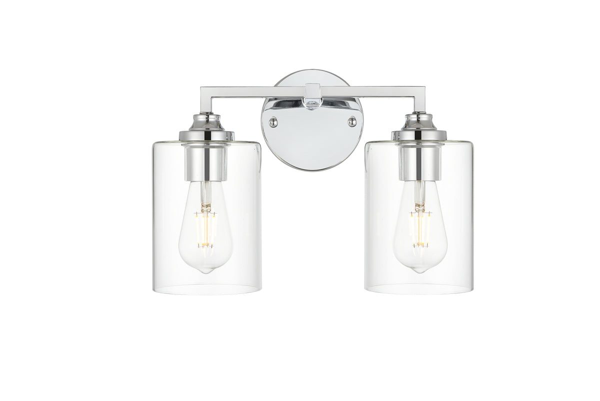 Mayson 2 light Chrome and Clear Bath Sconce