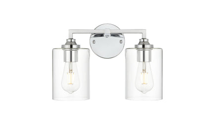 Mayson 2 light Chrome and Clear Bath Sconce