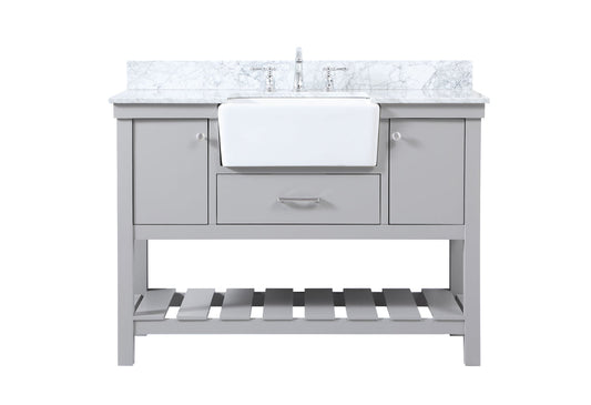 48 inch Single bathroom vanity in grey with backsplash