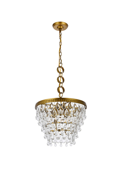 Nordic 4 lights brass pendant