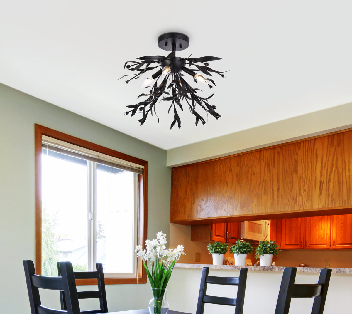 Priscilla 18.5 inch flush mount in black