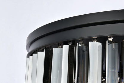 Sydney 17 light Matte Black Flush Mount Silver Shade (Grey) Royal Cut Crystal