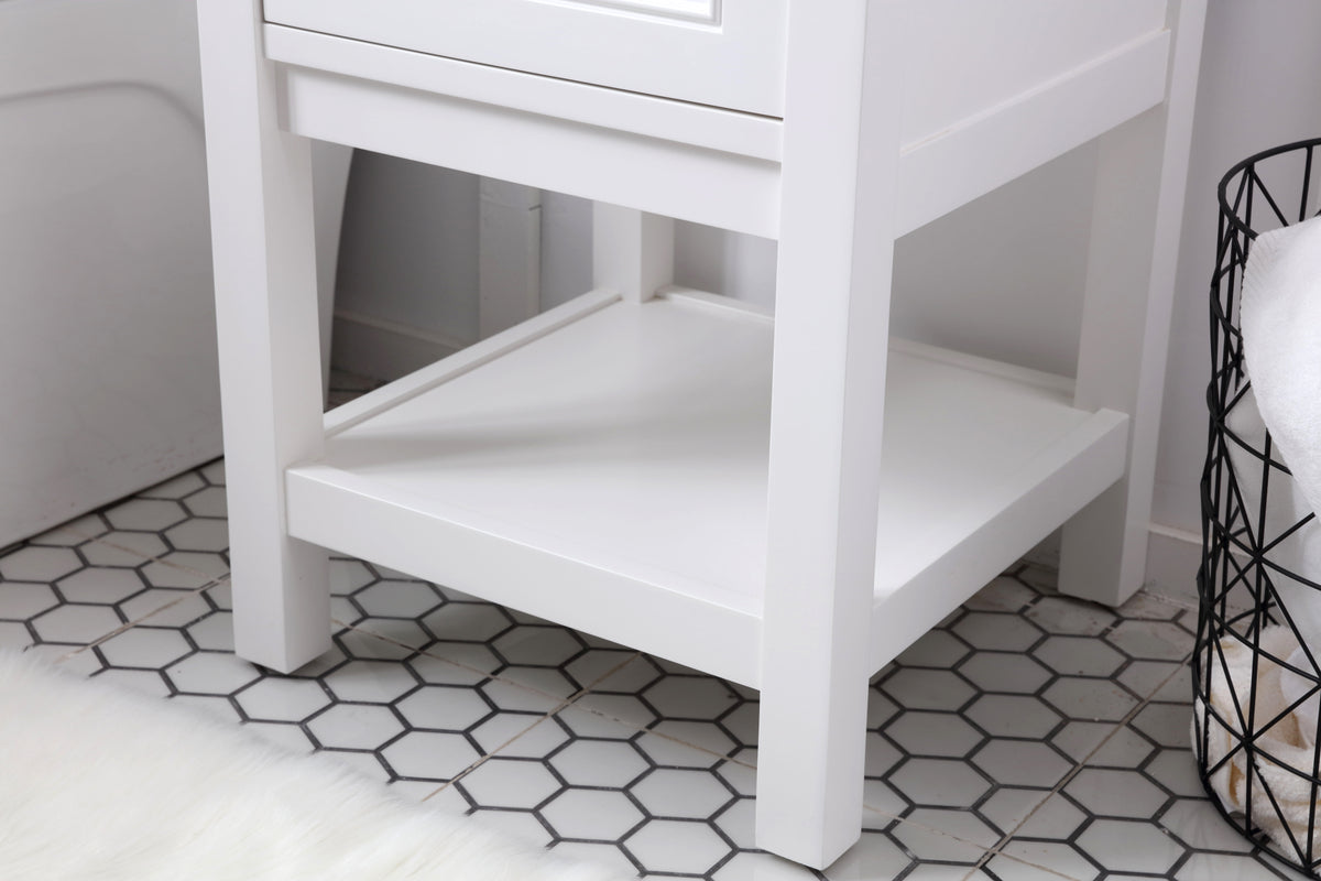 19 in. Single bathroom vanity set in White