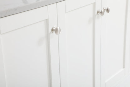 48 inch Single Bathroom Vanity in White with Backsplash