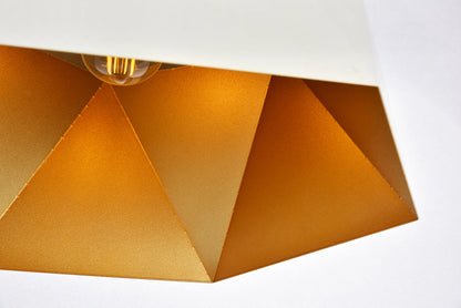 Arden Collection Pendant D17.7 H11.4 Lt:1 frosted white and Gold  Finish