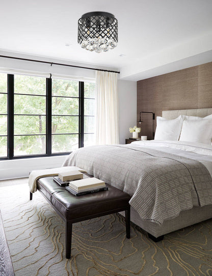 Tully 3 light Matte Black Flush Mount