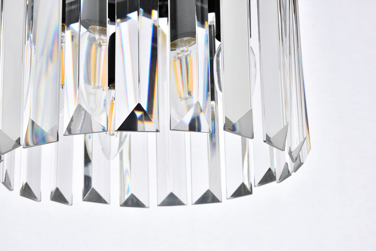 Sydney 3 light Matte Black Pendant Clear Royal Cut Crystal