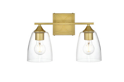 Harris 2 light Brass and Clear Bath Sconce