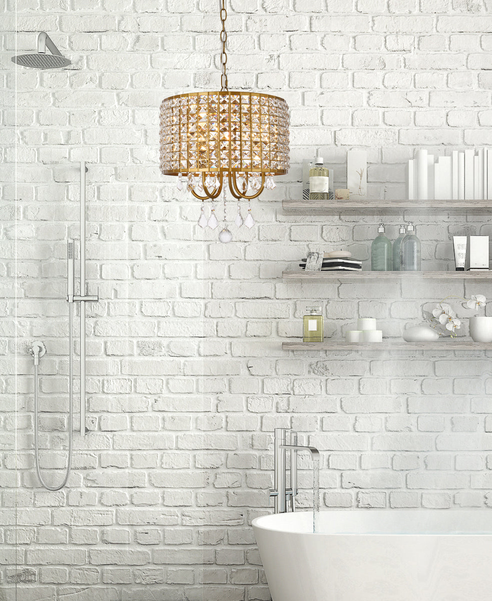 Elise 14 inch pendant in brass