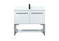 40 inch Single bathroom vanity in white with backsplash