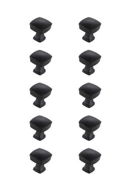 Irvin 1.3" Matte Black Square Knob Multipack (Set of 10)