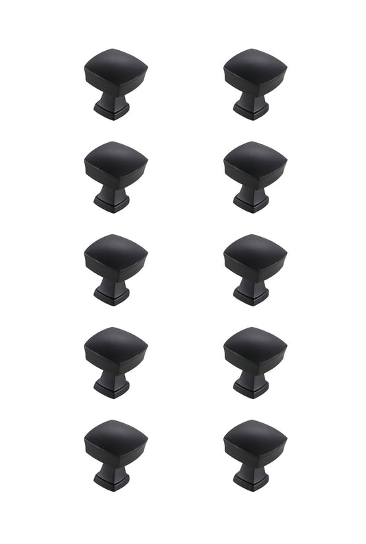 Irvin 1.3" Matte Black Square Knob Multipack (Set of 10)