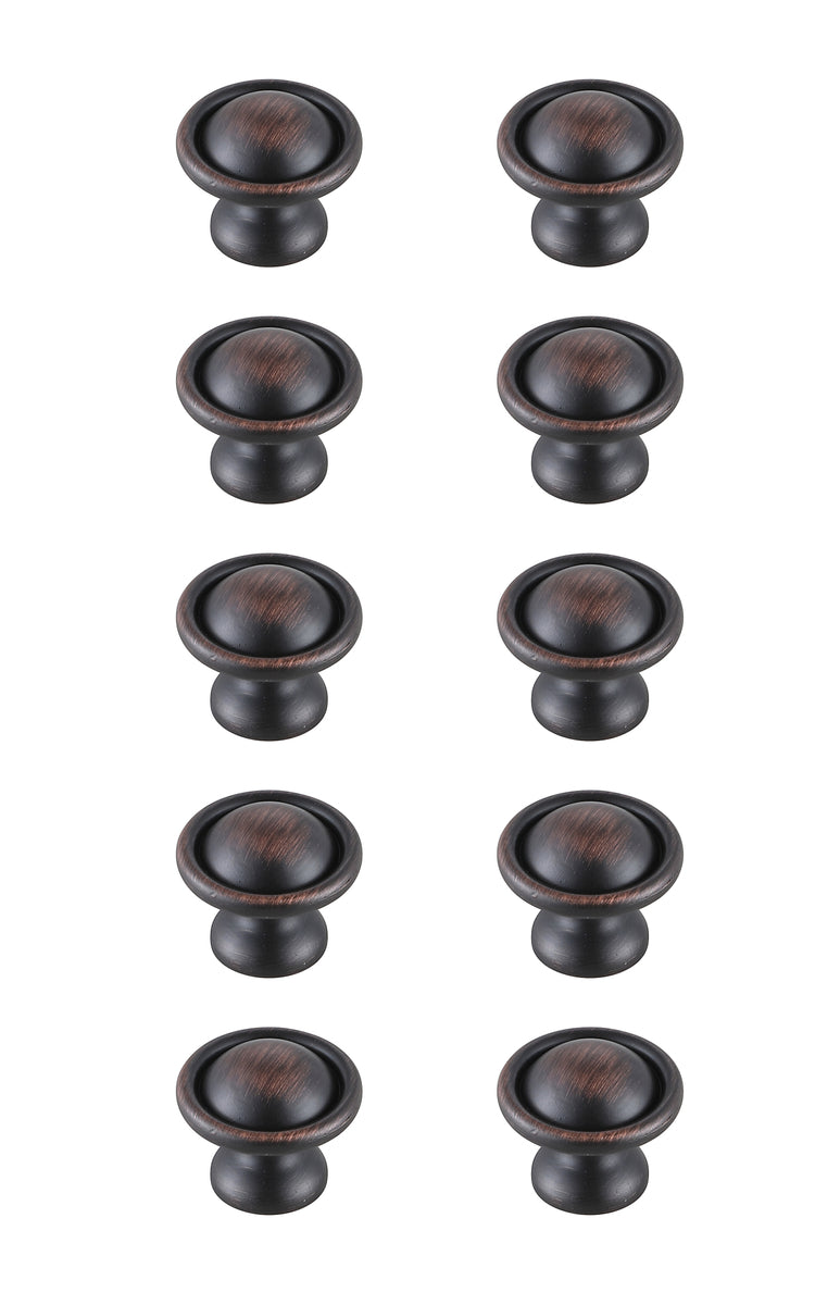 Kadea 1.2" Diameter Oil-rubbed Bronze Mushroom Knob Multipack (Set of 10)