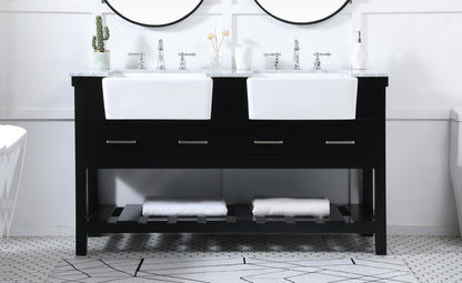 60 inch double bathroom vanity in black