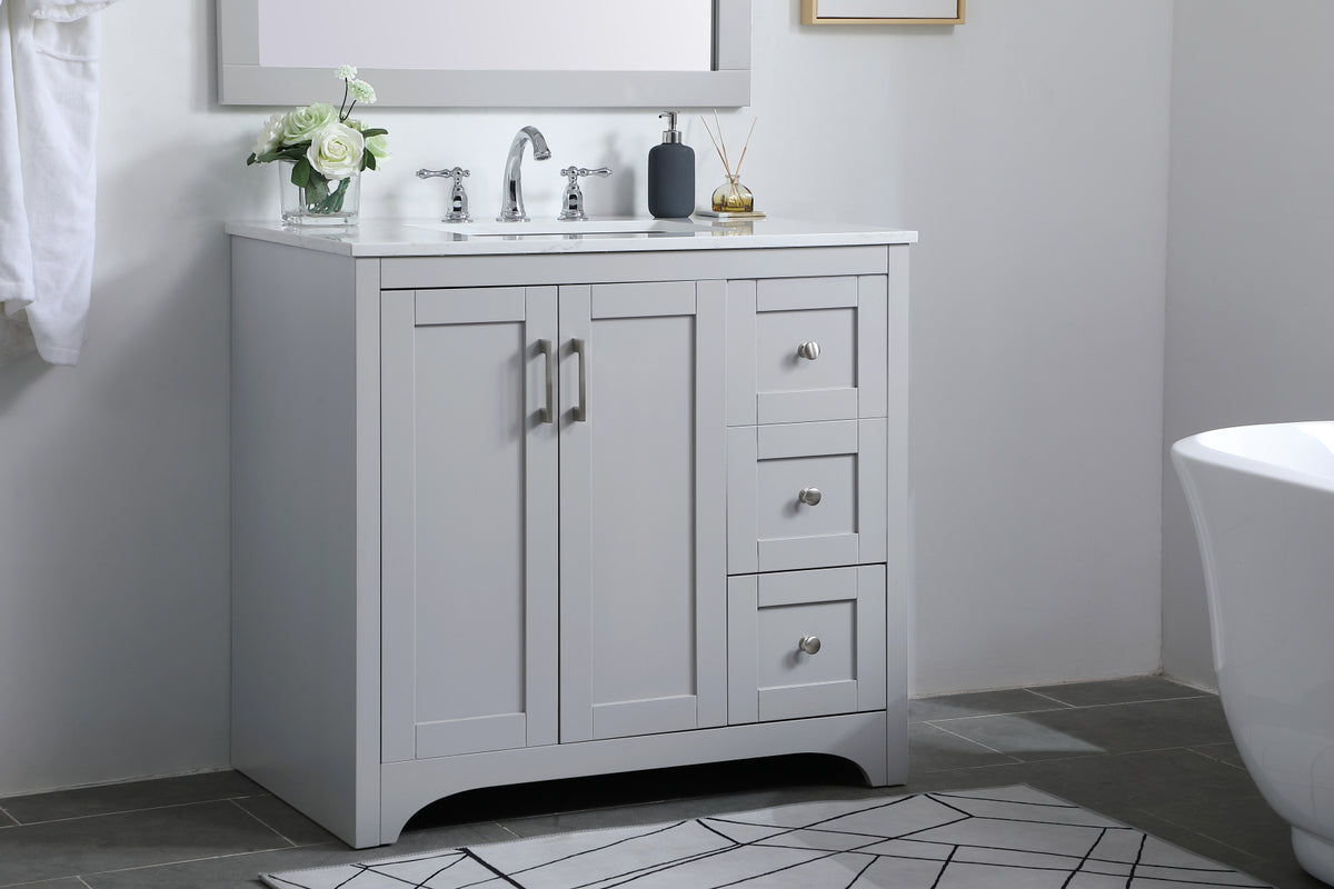 36 inch Single Bathroom Vanity in Grey
