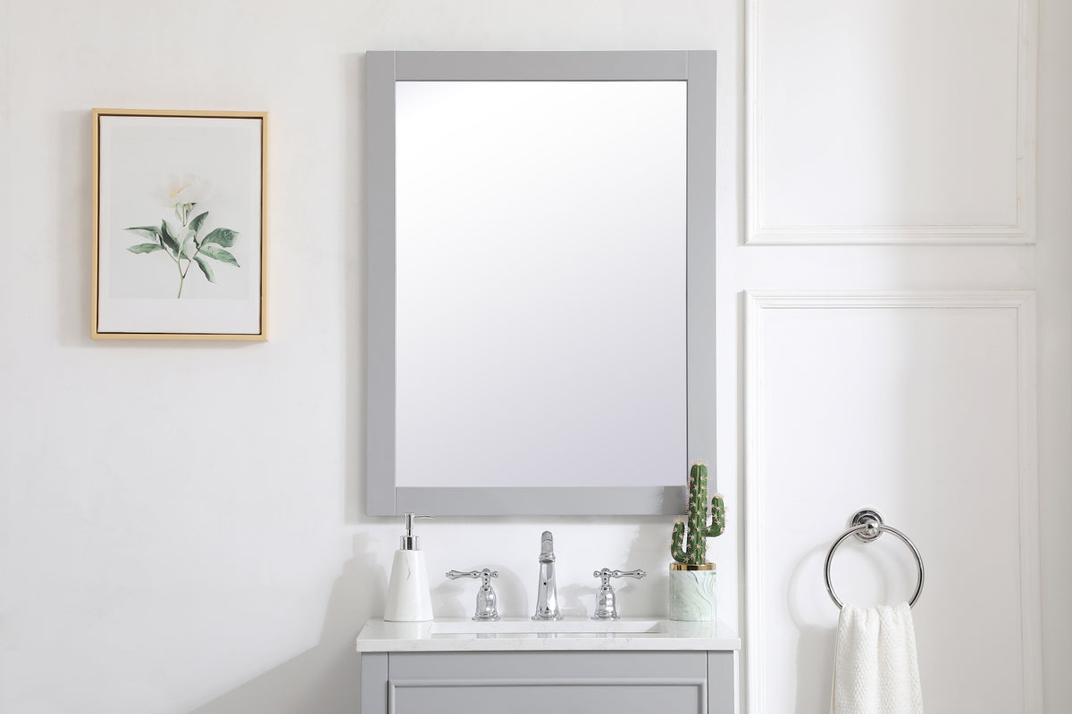 Aqua rectangle vanity mirror 24 inch in Grey