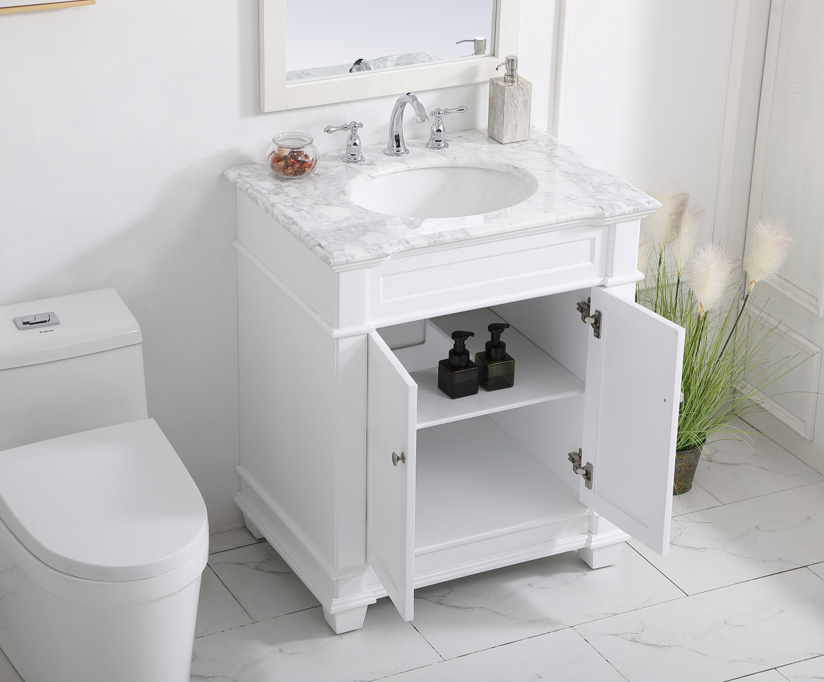 30 inch Single Bathroom Vanity set in White