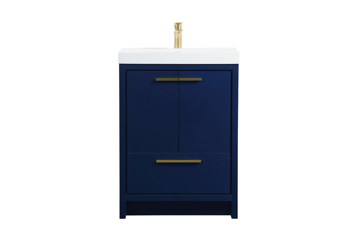 24 inch Single bathroom vanity in Blue