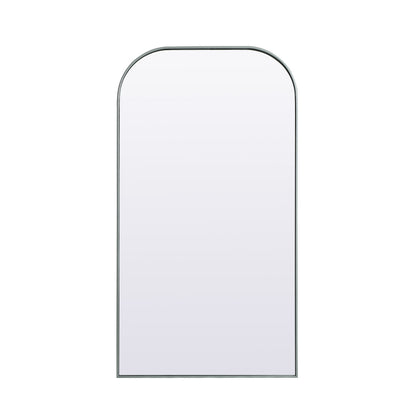 Metal Frame Arch Full Length Mirror 35x66 Inch in Silver