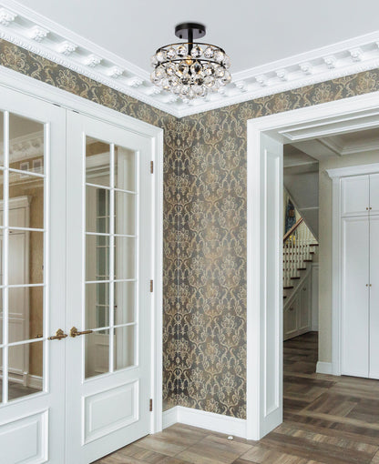 Savannah 12 inch flush mount in black