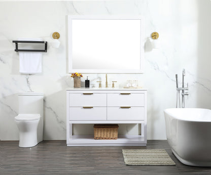 48 inch Single bathroom vanity in white