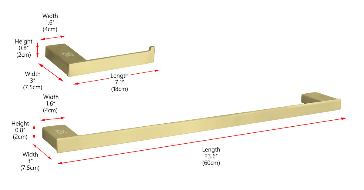 Sofia 2-Piece Bathroom Hardware Set in Brushed Gold