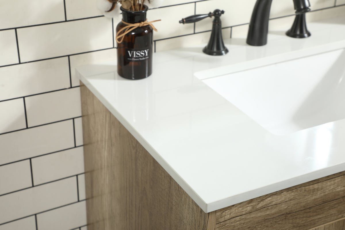 30 inch Single bathroom vanity in natural oak