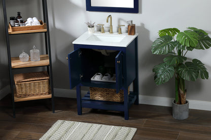 24 inch Single bathroom vanity in blue