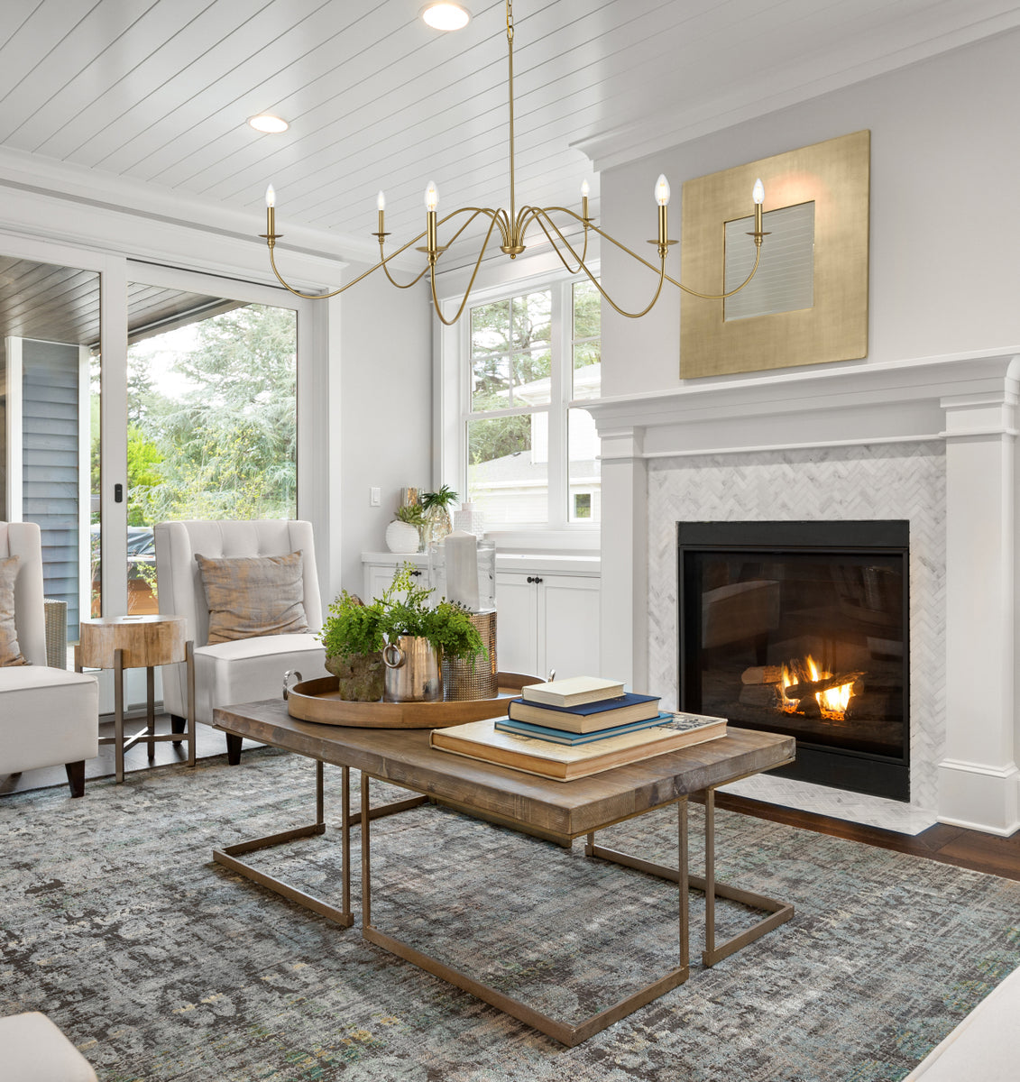 Rohan 60 inch chandelier in Satin Gold