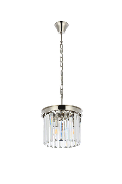 Sydney 3 light polished nickel Pendant Clear Royal Cut Crystal