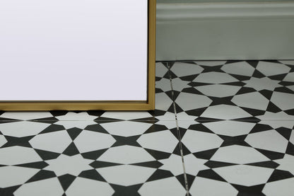 Metal Frame Arch Full Length Mirror 32x76 Inch in Brass