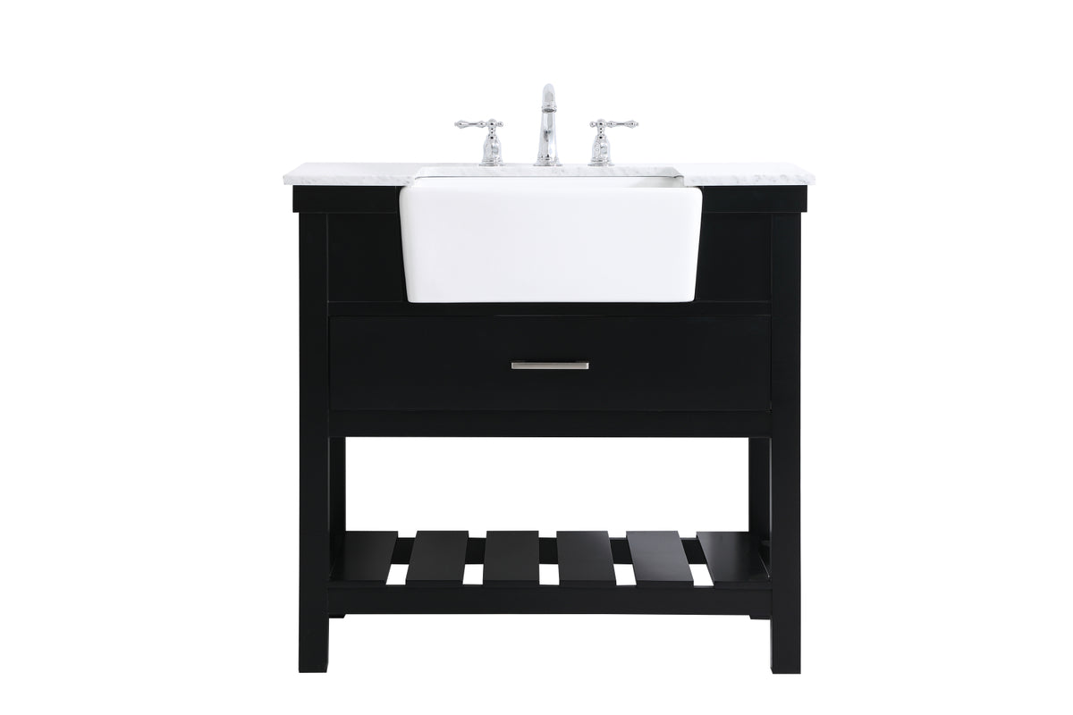 36 inch Single bathroom vanity in black