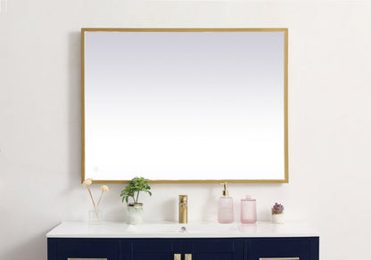 Pier 30x40 inch LED mirror with adjustable color temperature 3000K/4200K/6400K in brass